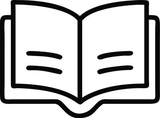 Poster - Open Book Outline: Simple, Minimalist Icon for Education, Literature, and Knowledge. Clean Vector Graphic on White Background, Suitable for Design and Illustration.
