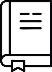 Poster - Book Outline: Minimalist Line Art Depicting a Closed Book with a Bookmark, Perfect for Illustrative Purposes and Representing Education or Literature.