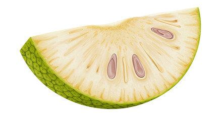 Poster - A realistically illustrated slice of jackfruit against a black background