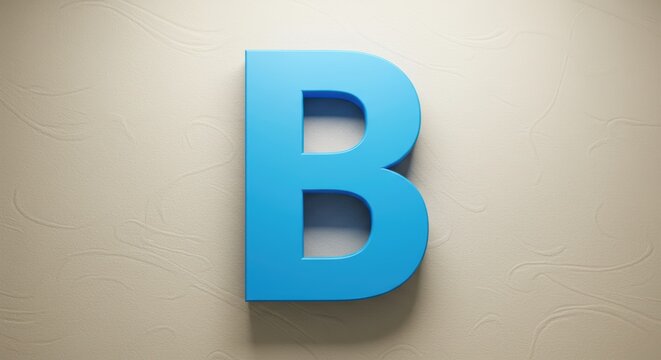 Alphabet Letter B in Bold Blue