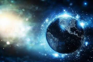 Aufkleber - Beautiful globe planet showcasing detailed features Generative AI