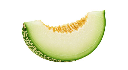 Aufkleber - A delicious slice of fresh green melon with seeds and a bite taken out