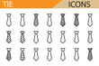 © MDSUMON - Necktie Icon Set Featuring Various Designs for Professional and Business Fashion