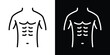 © Recoonde - Male torso icon filled flat sign concept for web design.