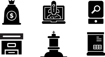 Poster - Modern Rounded Filled Silhouette Icon Set