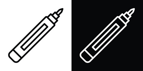 Marker icon filled flat sign concept for web design.
