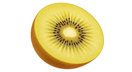 Poster - A close-up image of a cross-section of a ripe golden kiwi fruit