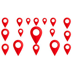Fototapete - A classic red map pin pointer symbol, isolated on a transparent or white background. 3D-style glossy finish with smooth shadows and subtle reflections.