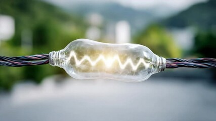 Poster - Illuminating Insight: A close-up shot reveals a glowing lightbulb filament, showcasing the brilliance of idea and energy.
