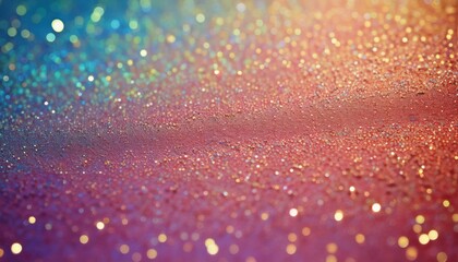 Wall Mural - vibrant glitter surface with multicolor bokeh lights and sparkling texture in warm pink, gold, and t
