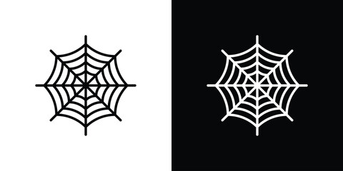Spider web icon filled flat sign concept for web design.
