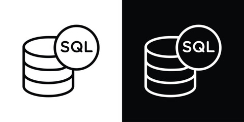 SQL icon filled flat sign concept for web design.