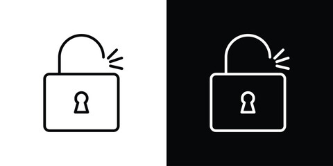 Unlock icon collection. line stroke icon. EPS 10