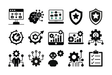 Wall Mural - a vector icon set illustrating diverse business people symbols for web, computer, and network design