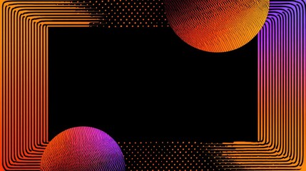 Poster - Vibrant Geometric Background Design with Colorful Circles and Lines Ideal for Modern Digital Art, Presentations, or Creative Projects in a Dynamic Environment