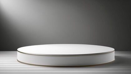 Fototapete - blank winner podium platform stage isolated on background with first place victory pedestal ceremony or modern white product presentation display and minimal show cylinder stand studio backdrop