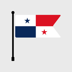 Fototapete - Flag of Panama. Panama flag vector illustration icon design. Flagpole flag icon.