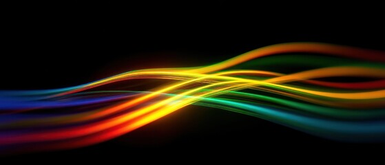 Poster - Abstract colorful light trails