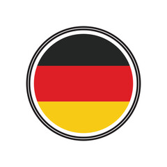 Fototapete - Round Germany Flag Icon – Germany Flag Circular Vector Badge with Standard Colors and National Symbol. Circle Flag Icon of Germany, Button Badge Icon.