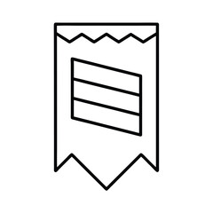 Poster - Modern line art illustration of a simple flag symbol with angled rectangle design and clean lines