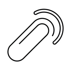 Poster - Modern minimalist line art illustration of a paperclip suggesting connectivity and support on white background