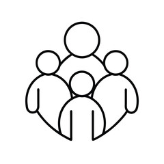 Poster - Simple and clean line art depiction of a group of people representing teamwork or community