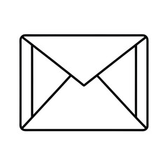 Poster - Simple black and white envelope line art illustration for communication and messaging concepts