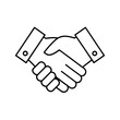 © NasimaAktar - Simple handshake line icon for business partnership and agreement. Professional cooperation and deal-making vector graphic.