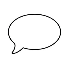Poster - Simple black line art speech bubble isolated on white background suitable for design elements