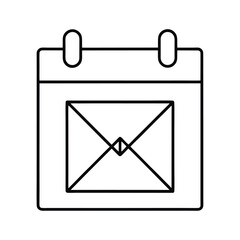 Poster - Simple calendar icon with envelope inside representing email correspondence and appointment scheduling