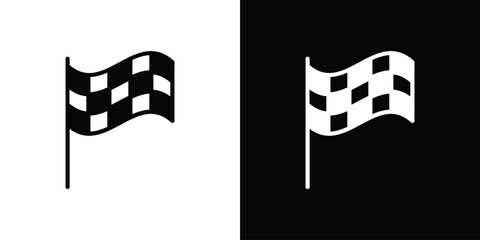 Flag checkered icon collection. line stroke icon. EPS 10