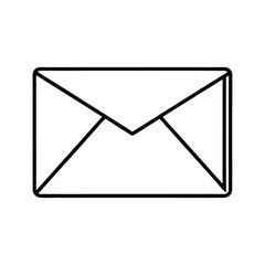 Poster - Simple line art illustration of a closed envelope symbol for digital communication and correspondence
