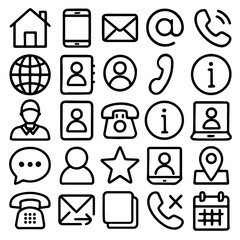 Poster - Web communication icon set: vector symbols for internet, phone, mail, and social media