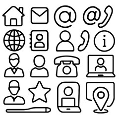 Poster - This set of flat web business icons provides vector symbols for internet communication design