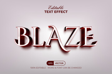 Fototapete - Blaze Editable Text Effect Silver Red 3D Style
