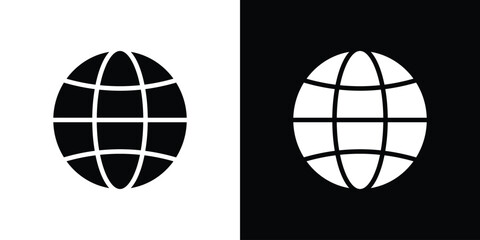 Globe icon collection. line stroke icon. EPS 10