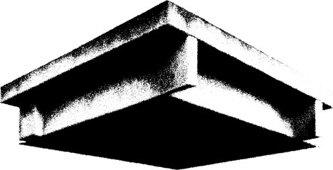 Aufkleber - Floating concrete slab in high contrast black and white design for modern architecture concept