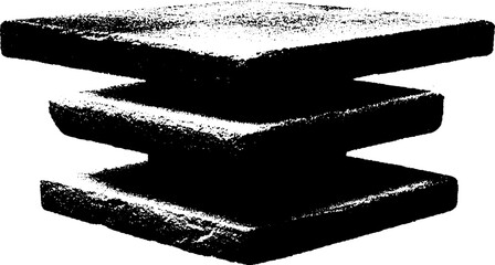 Aufkleber - Floating concrete slabs in high contrast black and white for modern design projects