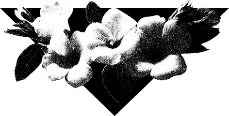 Poster - Ornamental black and white floral design in high contrast for tattoos and art