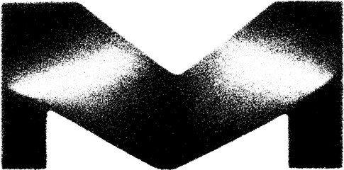 Aufkleber - Geometric black and white mural imprint with high contrast design for artistic interiors