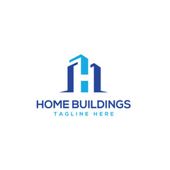 Fototapete - Home building real estate logo design letter H building sign monogram creative concept