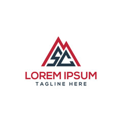 Fototapete - MSC logo design letter mark concept triangle mountain shape creative monogram