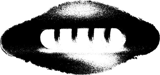 Aufkleber - Urban graffiti art with high contrast stencil design in black and white