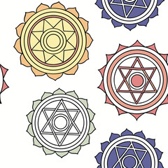 Poster - Abstract seamless floral pattern design illustration with geometric round celtic ornament