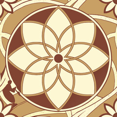 Poster - Abstract floral background with a round, spiral atomic fan design, perfect for technology or art illustrations