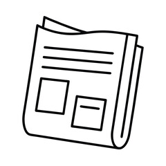 Aufkleber - Stacked newspaper illustrated in simple line art perfect for news and information communication
