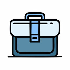 Poster - Simple vector illustration of a briefcase with a handle and clasp in flat design style