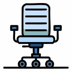 Poster - Vector illustration of a comfortable office chair with armrests and wheels isolated