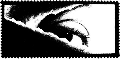 Aufkleber - Abstract eye design with high contrast black and white for modern artwork