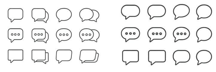 Aufkleber - Various speech bubbles in different styles designed for visual communication and messaging applications